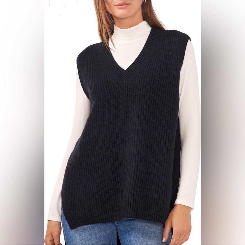 vince camuto rich black oversized vest
